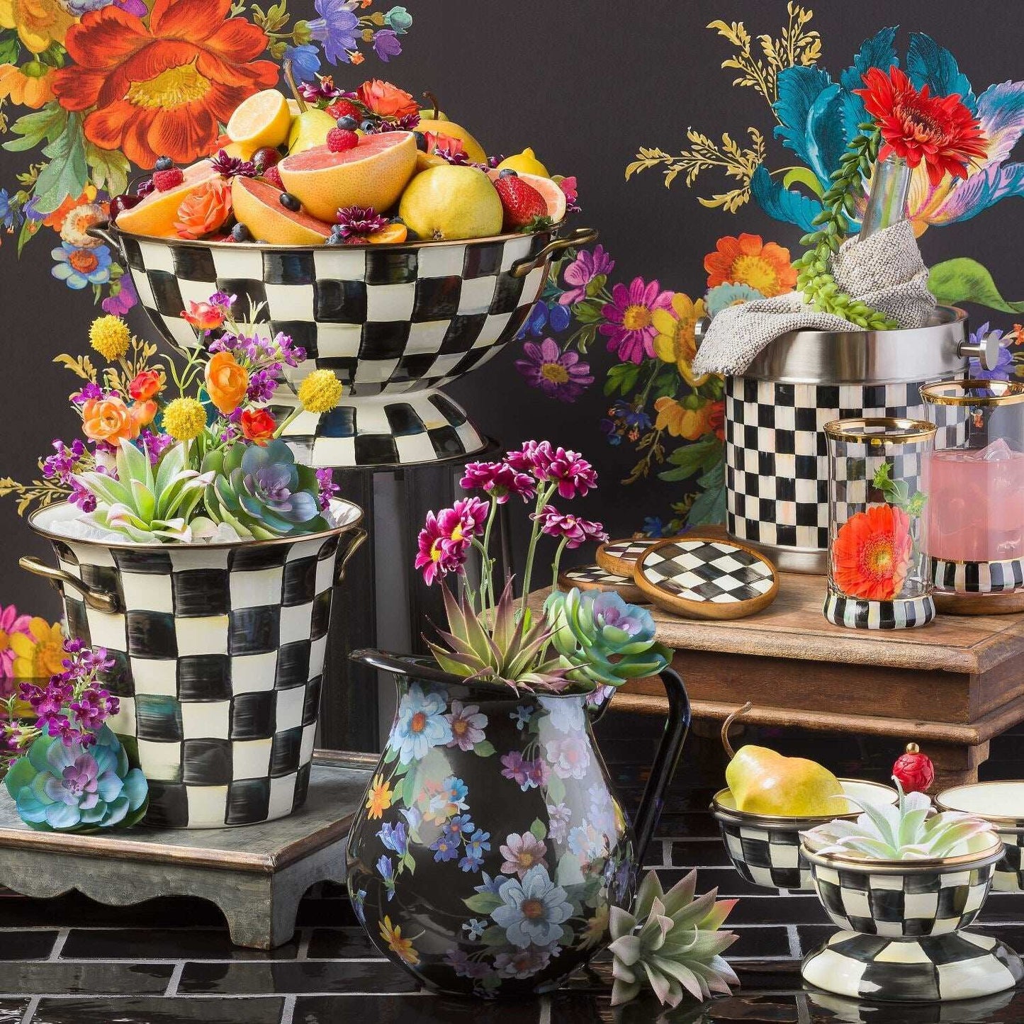Courtly Check Enamel Triplicity by Mackenzie-Childs