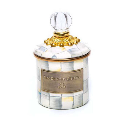 Sterling Check Enamel Canisters