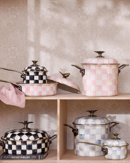 Mackenzie-Childs Rosy Check Enamel 5 Qt. Casserole