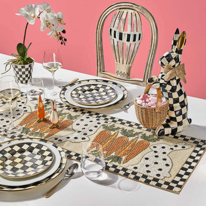 Luxury Dining - Courtly Check Enamel Dinner Plate by Mackenzie Childs