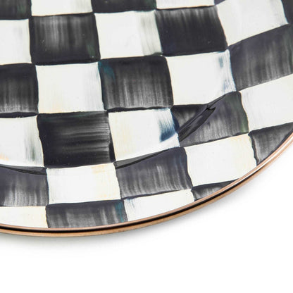 Luxury Dining - Courtly Check Enamel Dinner Plate by Mackenzie Childs