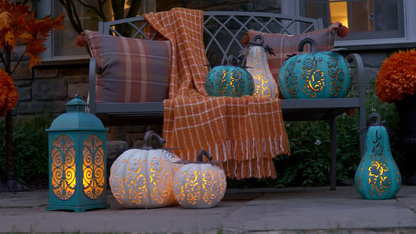 🎉Limited Time Promotion💝Buy 2 Get 2 FREE✨Set of 2 Indoor/Outdoor Illuminated Pumpkins and Oversized Lit Gourd by Valerie