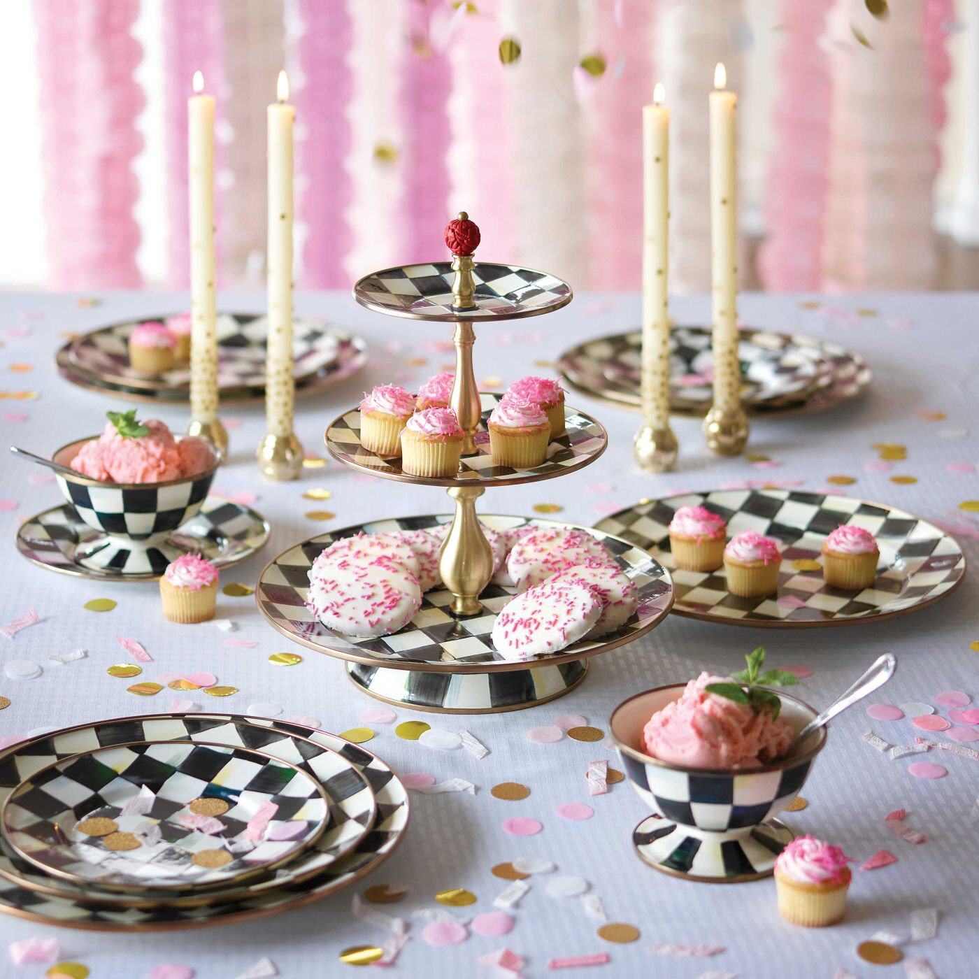 Courtly Check Enamel Ice Cream Dish