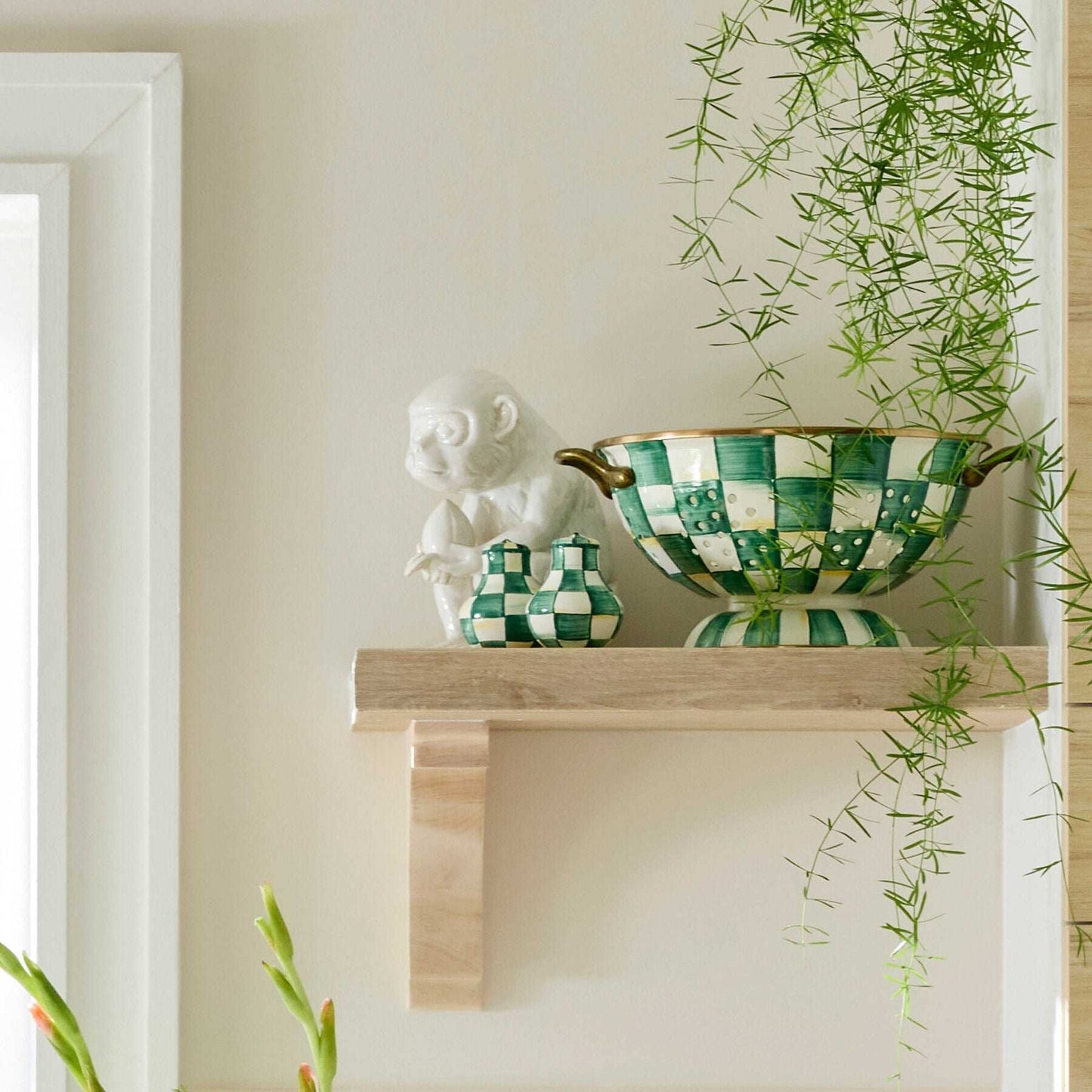 MacKenzie-Childs Emerald Check Salt & Pepper Shakers