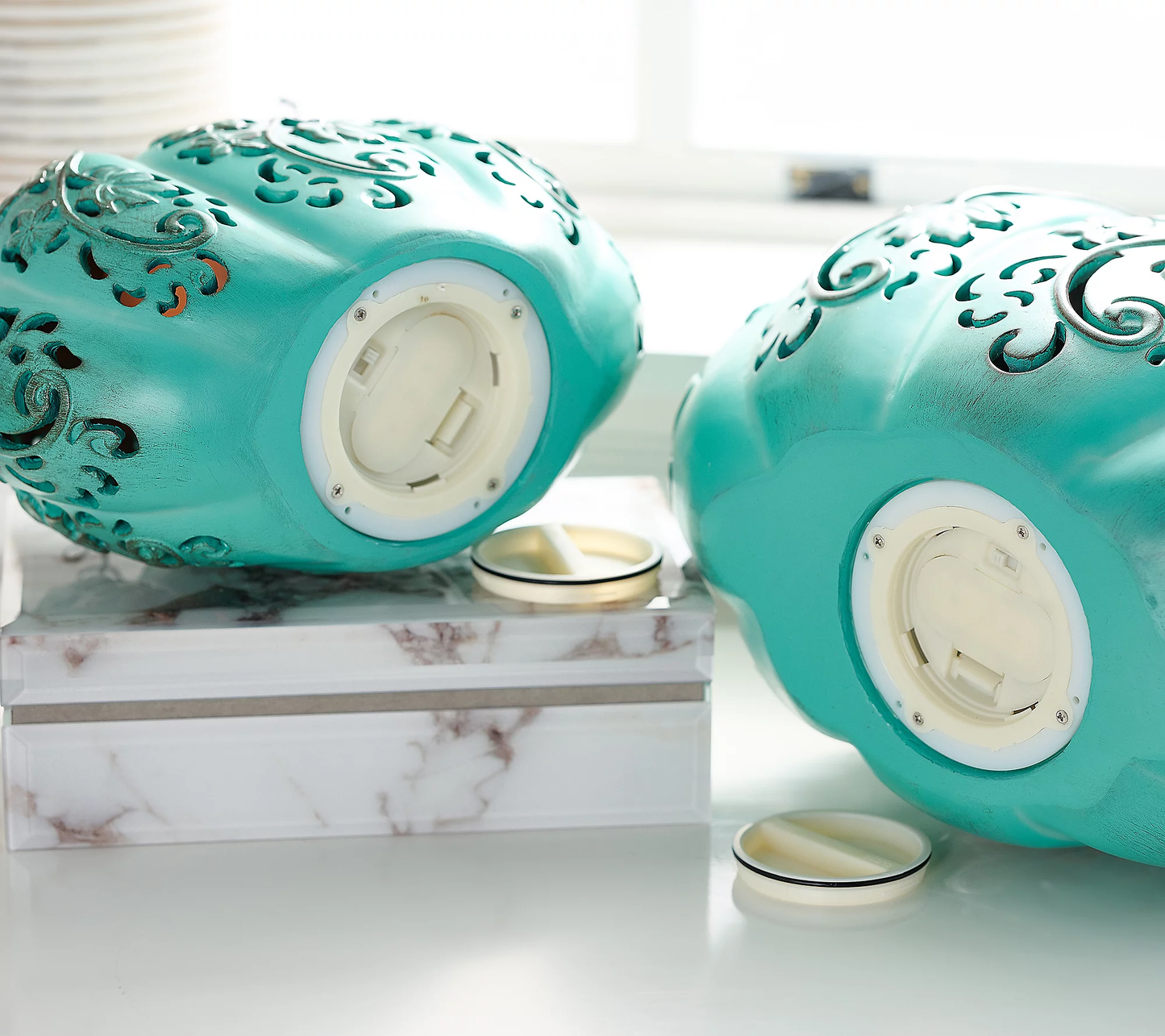🎉Limited Time Promotion💝Buy 2 Get 2 FREE✨Set of 2 Indoor/Outdoor Illuminated Pumpkins and Oversized Lit Gourd by Valerie